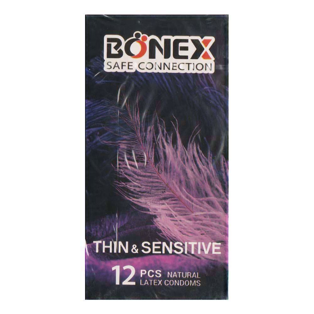 کاندوم نازک و حساس Bonex بسته 12 عددی