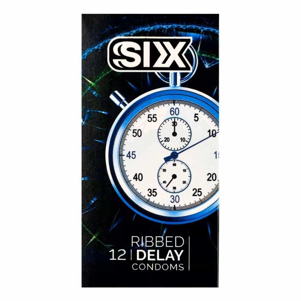 کاندوم تاخیری شیاردار Six بسته 12 عددی