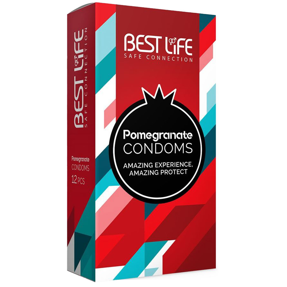 کاندوم بست لایف مدل Pomegranate بسته 12 عددی