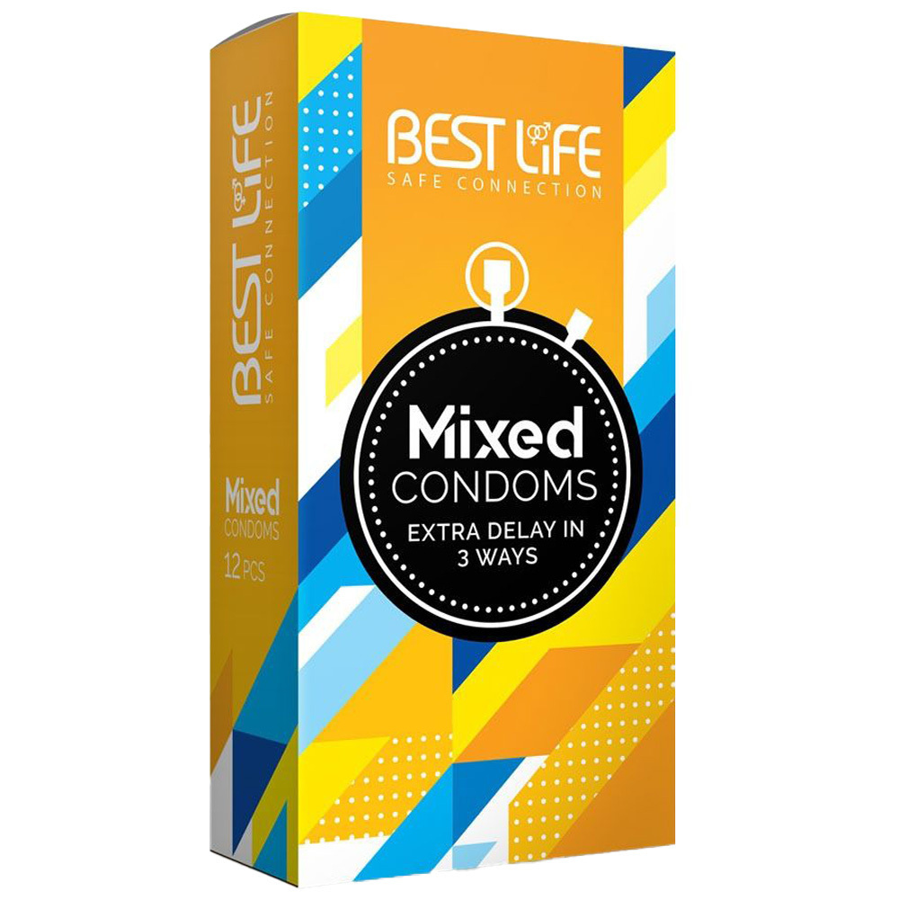 کاندوم بست لایف مدل Mixed بسته 12 عددی
