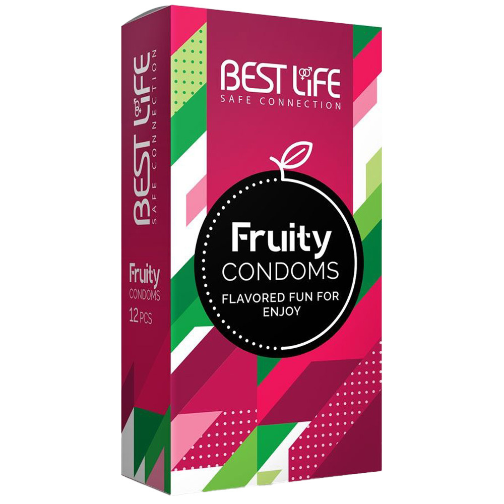 کاندوم بست لایف مدل Fruity بسته 12 عددی
