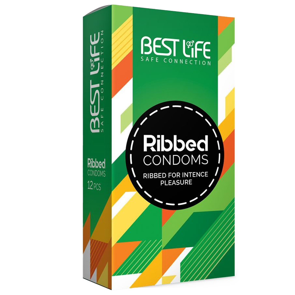 کاندوم بست لایف مدل Ribbed بسته 12 عددی